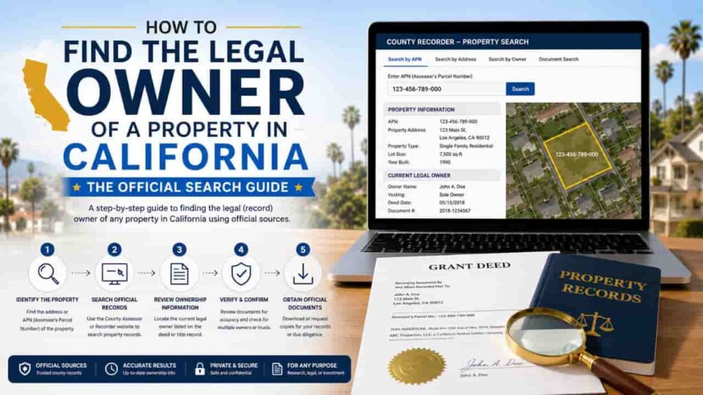 How to Find the Legal Owner of a Property in California, The Official Search Guide