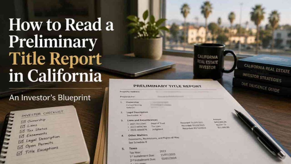How to Read a Preliminary Title Report in California, An Investor’s Blueprint