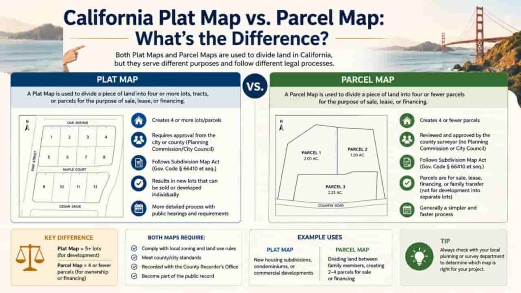 California Plat Map vs. Parcel Map: What’s the Difference?