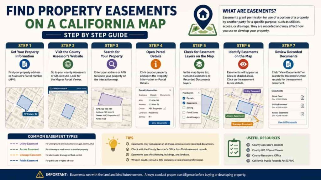 Property Easements on a California Map