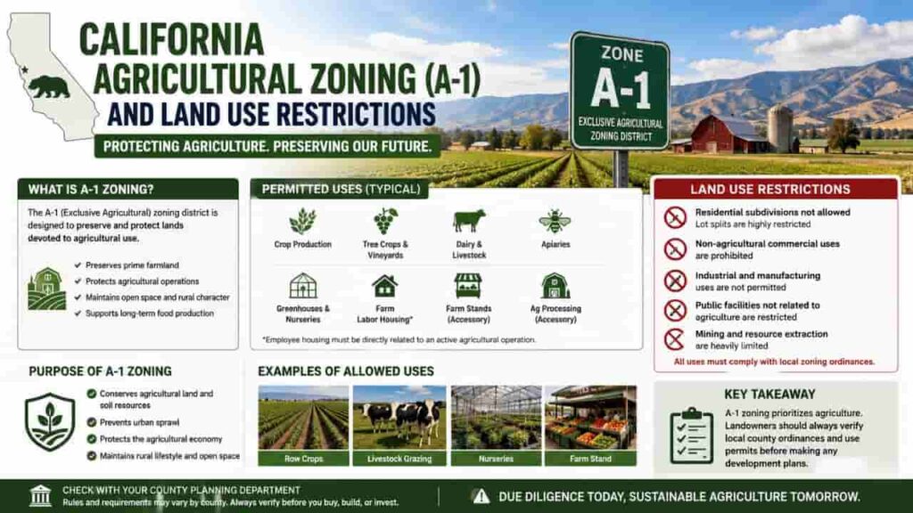 California Agricultural Zoning (A-1) and Land Use Restrictions